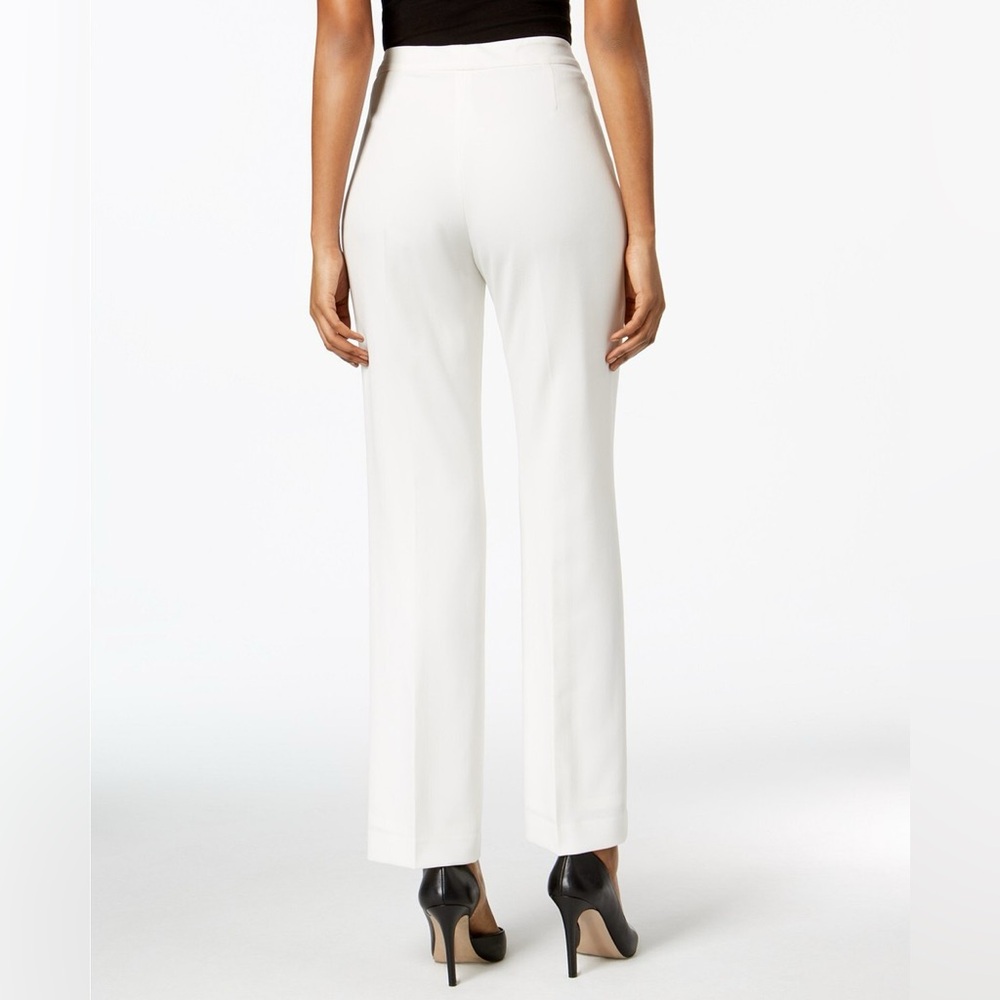 Kasper Kate Women's Elegant White Straight Leg Pants - Picture 3 of 6